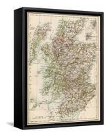 Map of Scotland, 1870s-null-Framed Stretched Canvas