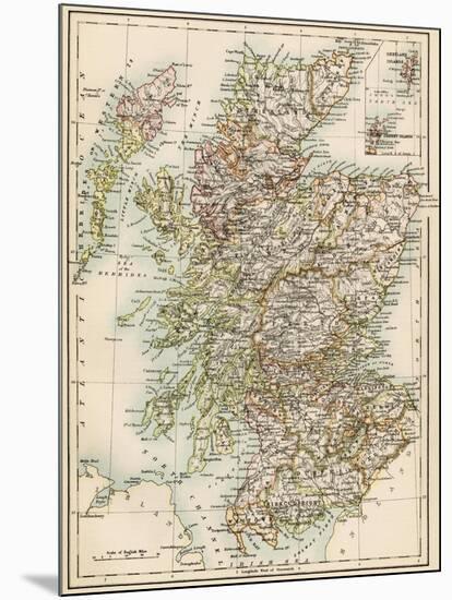 Map of Scotland, 1870s-null-Mounted Giclee Print