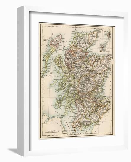 Map of Scotland, 1870s-null-Framed Giclee Print