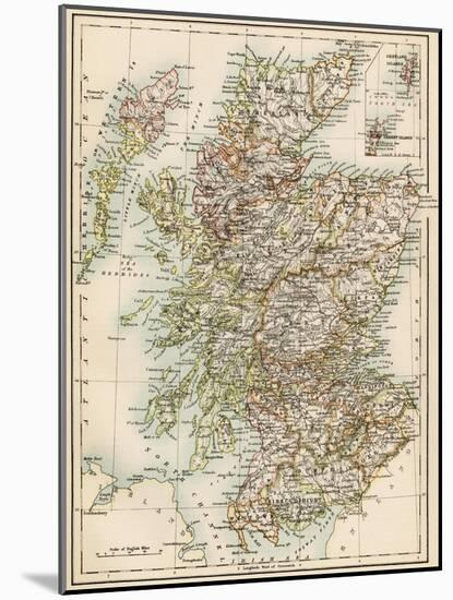 Map of Scotland, 1870s-null-Mounted Giclee Print