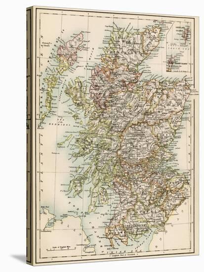 Map of Scotland, 1870s-null-Stretched Canvas