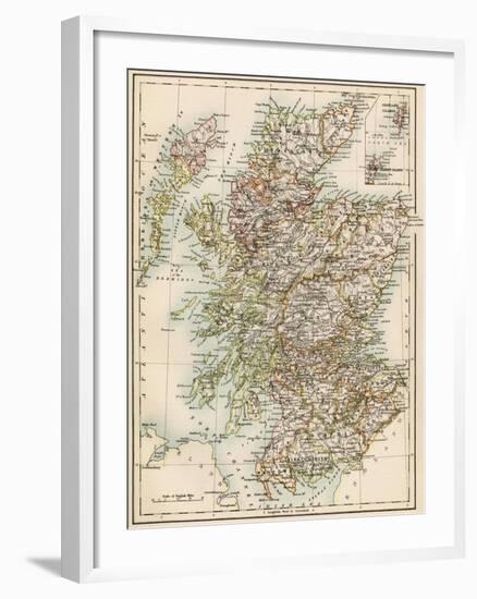 Map of Scotland, 1870s-null-Framed Giclee Print