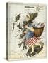 Map Of Scotland As a Woman Carrying a Basket Of Fish.-Lilian Lancaster-Stretched Canvas