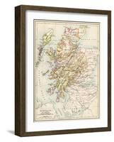 Map of Scotland in the 1520s, Showing Territories of the Highland Clans-null-Framed Giclee Print