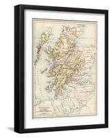 Map of Scotland in the 1520s, Showing Territories of the Highland Clans-null-Framed Giclee Print