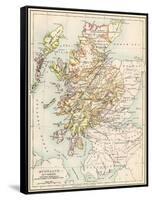 Map of Scotland in the 1520s, Showing Territories of the Highland Clans-null-Framed Stretched Canvas