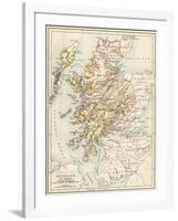 Map of Scotland in the 1520s, Showing Territories of the Highland Clans-null-Framed Giclee Print