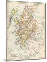 Map of Scotland in the 1520s, Showing Territories of the Highland Clans-null-Mounted Giclee Print