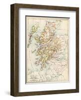 Map of Scotland in the 1520s, Showing Territories of the Highland Clans-null-Framed Giclee Print