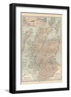 Map of Scotland. Insets of the Shetland Islands and the Territory Between Glasgow and Edinburgh-Encyclopaedia Britannica-Framed Art Print