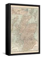 Map of Scotland. Insets of the Shetland Islands and the Territory Between Glasgow and Edinburgh-Encyclopaedia Britannica-Framed Stretched Canvas