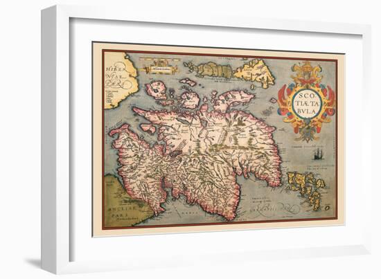 Map of Scotland-Abraham Ortelius-Framed Art Print