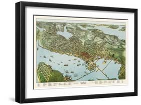 Map of Seattle, Washington, 1891-A^ Koch-Framed Giclee Print