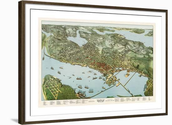 Map of Seattle, Washington, 1891-A^ Koch-Framed Giclee Print