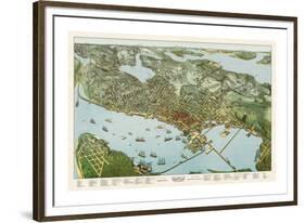 Map of Seattle, Washington, 1891-A^ Koch-Framed Giclee Print