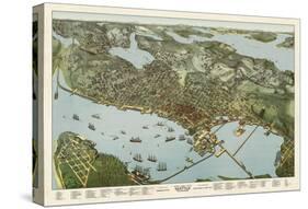 Map of Seattle, Washington, 1891-A^ Koch-Stretched Canvas
