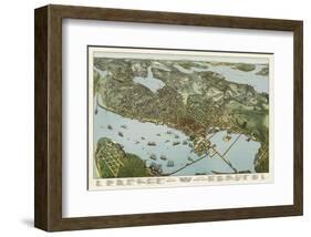 Map of Seattle, Washington, 1891-A^ Koch-Framed Art Print