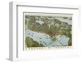 Map of Seattle, Washington, 1891-A^ Koch-Framed Art Print