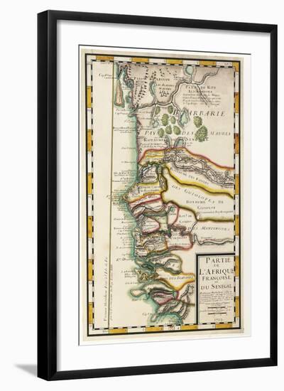 Map of Senegal, Mauritania and Gambia, 1729-null-Framed Giclee Print