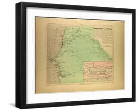 Map of Senegal-null-Framed Giclee Print