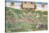 Map of Serravalle, from Civitates Orbis Terrarum by Georg Braun and Frans Hogenberg circa 1572-1617-Joris Hoefnagel-Stretched Canvas