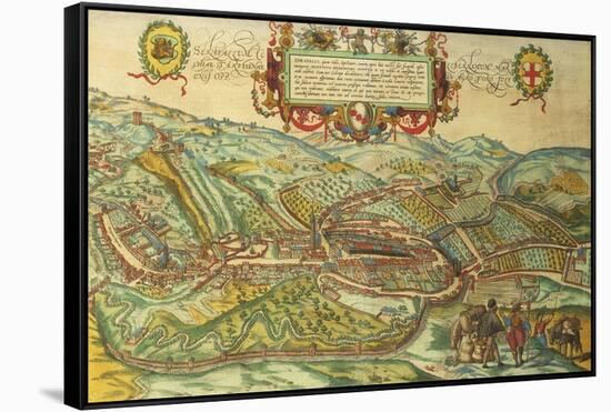 Map of Serravalle Scrivia, Piedmont Region from Civitates Orbis Terrarum-null-Framed Stretched Canvas