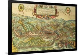 Map of Serravalle Scrivia, Piedmont Region from Civitates Orbis Terrarum-null-Framed Giclee Print