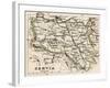 Map of Servia in the 1870s-null-Framed Giclee Print