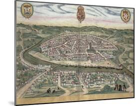 Map of Seville, from Civitates Orbis Terrarum by Georg Braun-Joris Hoefnagel-Mounted Giclee Print