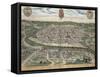 Map of Seville, from Civitates Orbis Terrarum by Georg Braun-Joris Hoefnagel-Framed Stretched Canvas