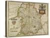 Map Of Shropshire-Christopher Saxton-Stretched Canvas