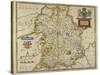 Map Of Shropshire-Christopher Saxton-Stretched Canvas
