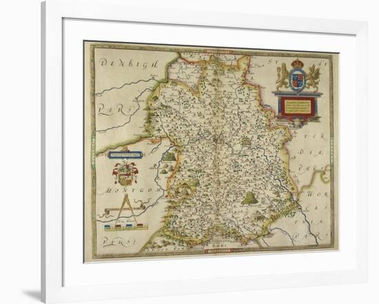 Map Of Shropshire-Christopher Saxton-Framed Giclee Print