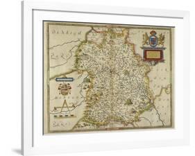 Map Of Shropshire-Christopher Saxton-Framed Giclee Print