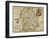 Map Of Shropshire-Christopher Saxton-Framed Giclee Print