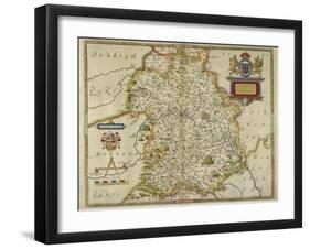 Map Of Shropshire-Christopher Saxton-Framed Giclee Print