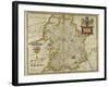 Map Of Shropshire-Christopher Saxton-Framed Giclee Print