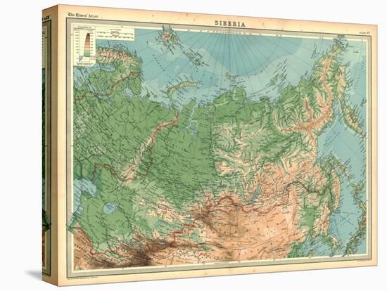 Map of Siberia-Unknown-Stretched Canvas