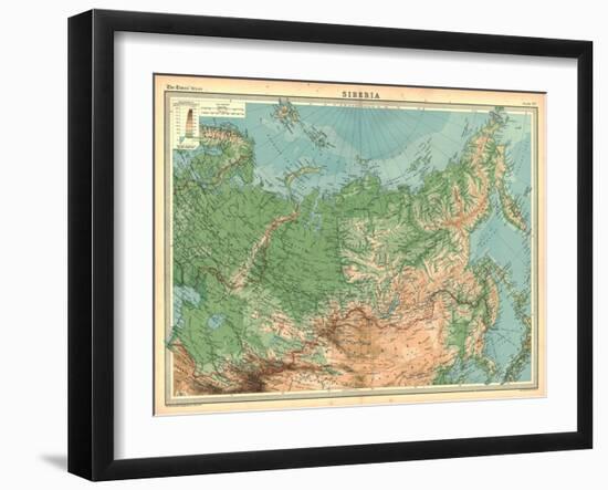 Map of Siberia-Unknown-Framed Giclee Print