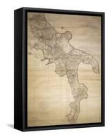 Map of Sicily, or Kingdom of Naples Commissioned by King of Two Sicilies-null-Framed Stretched Canvas