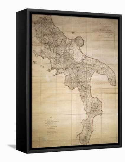 Map of Sicily, or Kingdom of Naples Commissioned by King of Two Sicilies-null-Framed Stretched Canvas