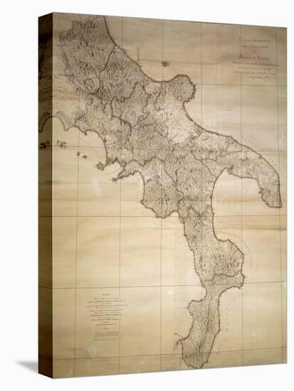 Map of Sicily, or Kingdom of Naples Commissioned by King of Two Sicilies-null-Stretched Canvas