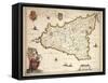 Map of Sicily Region, by Joan Blaeu-null-Framed Stretched Canvas