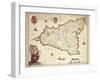 Map of Sicily Region, by Joan Blaeu-null-Framed Premium Giclee Print