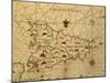 Map of Sicily Region, Detail from Portolan Chart-null-Mounted Giclee Print