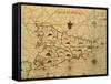 Map of Sicily Region, Detail from Portolan Chart-null-Framed Stretched Canvas