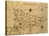 Map of Sicily Region, Detail from Portolan Chart-null-Stretched Canvas