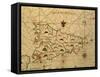 Map of Sicily Region, Detail from Portolan Chart-null-Framed Stretched Canvas