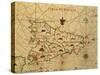 Map of Sicily Region, Detail from Portolan Chart-null-Stretched Canvas