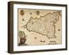 Map of Sicily-Willem Janszoon Blaeu-Framed Premium Giclee Print